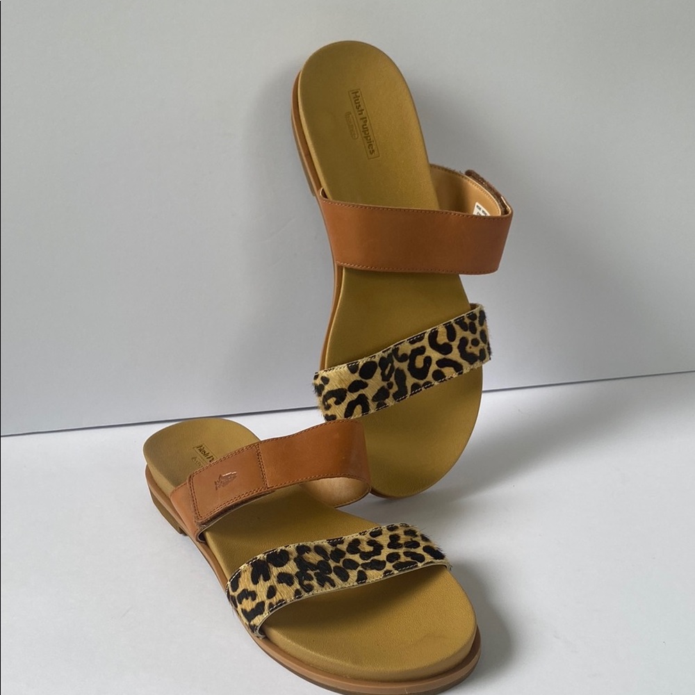 Hush Puppies Tan Brown Sandals with Sleek Minimalist Design